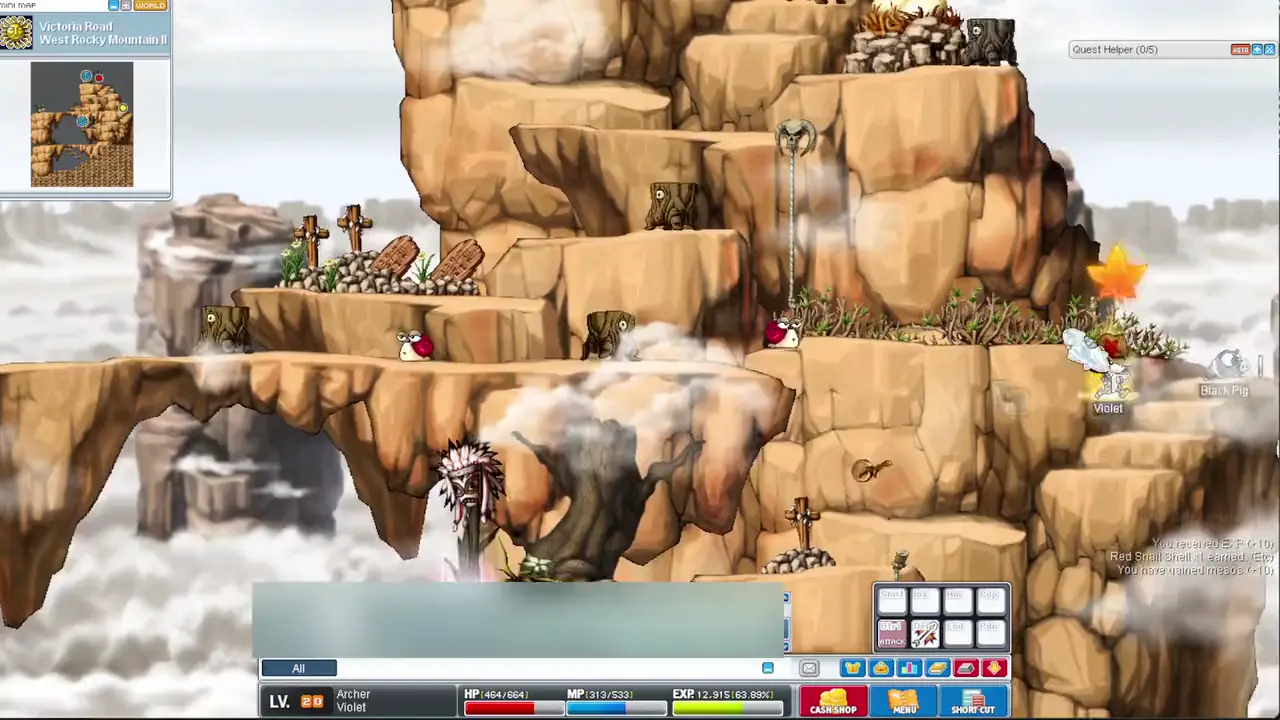 Violet MapleStory Classic bot auto farming in Perion